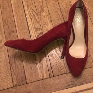Vince Camuto Red Suede Heels